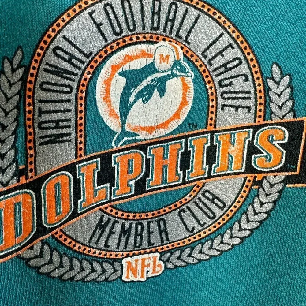 Vintage Nutmeg Mills Miami Dolphins Team NFL Collection Jogger Sweatpants Size L